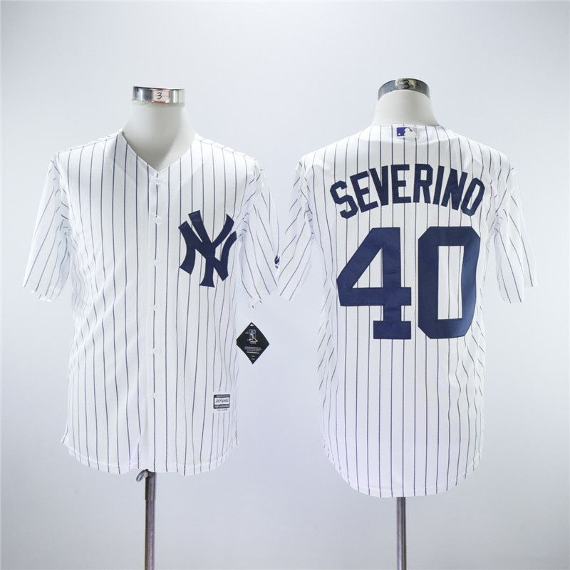 Men New York Yankees #40 Severino White MLB Jerseys->new york yankees->MLB Jersey